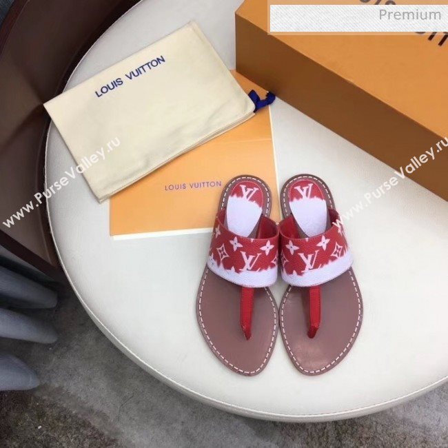 Louis Vuitton LV Escale Palma Flat Thong Sandals Red 2020 (MD-20050628)