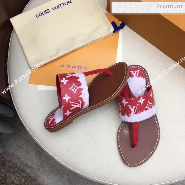Louis Vuitton LV Escale Palma Flat Thong Sandals Red 2020 (MD-20050628)