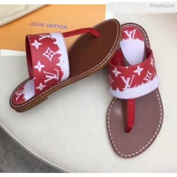 Louis Vuitton LV Escale Palma Flat Thong Sandals Red 2020 (MD-20050628)