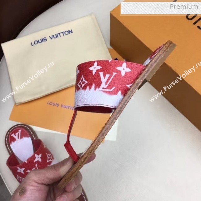 Louis Vuitton LV Escale Palma Flat Thong Sandals Red 2020 (MD-20050628)