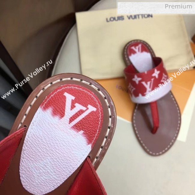 Louis Vuitton LV Escale Palma Flat Thong Sandals Red 2020 (MD-20050628)