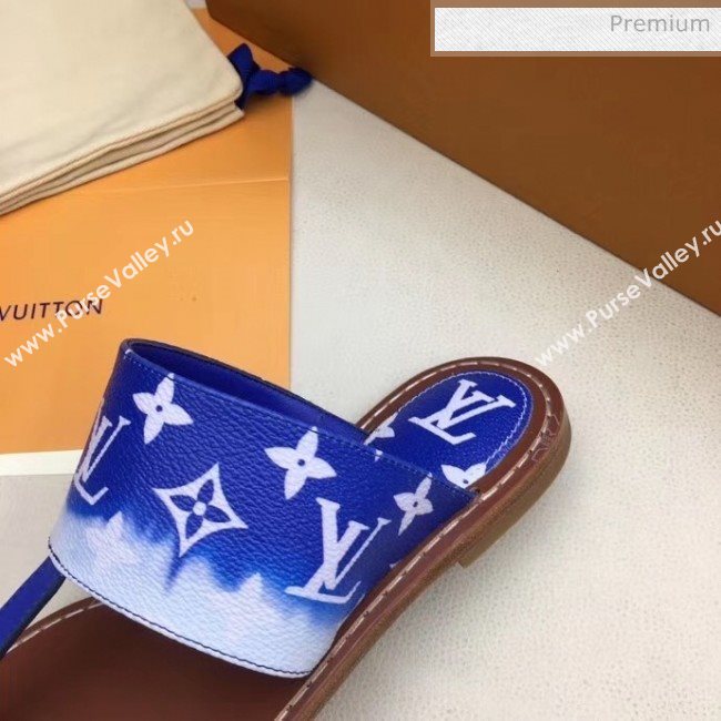 Louis Vuitton LV Escale Palma Flat Thong Sandals Blue 2020 (MD-20050629)