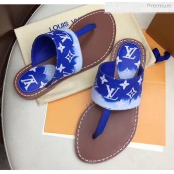 Louis Vuitton LV Escale Palma Flat Thong Sandals Blue 2020 (MD-20050629)