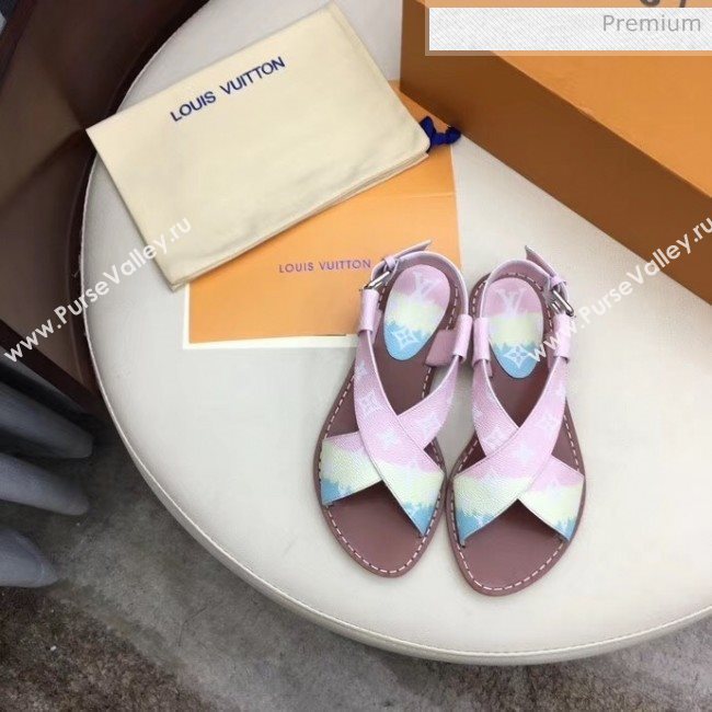 Louis Vuitton LV Escale Palma Flat Sandal Pink 2020 (MD-20050630)