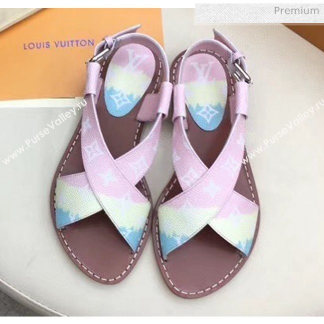 Louis Vuitton LV Escale Palma Flat Sandal Pink 2020 (MD-20050630)