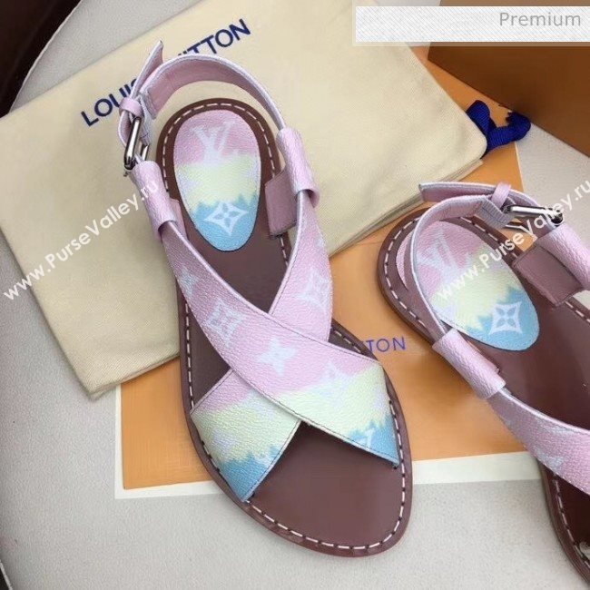 Louis Vuitton LV Escale Palma Flat Sandal Pink 2020 (MD-20050630)