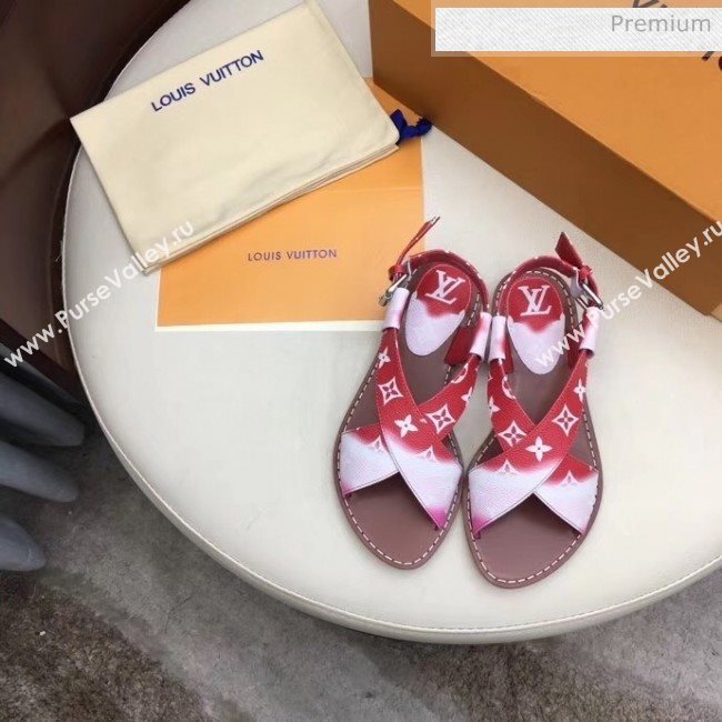 Louis Vuitton LV Escale Palma Flat Sandal Red 2020 (MD-20050631)