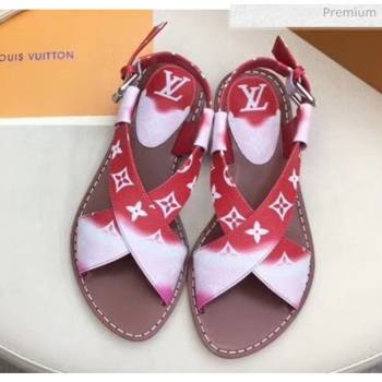 Louis Vuitton LV Escale Palma Flat Sandal Red 2020 (MD-20050631)