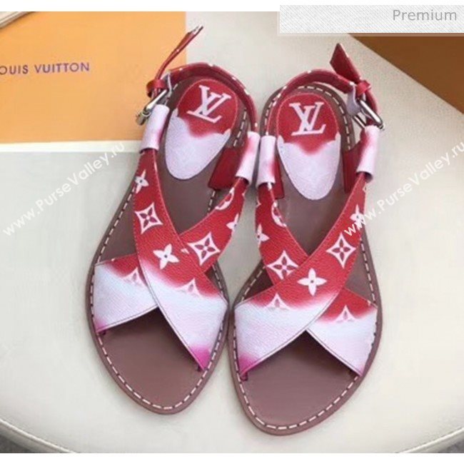 Louis Vuitton LV Escale Palma Flat Sandal Red 2020 (MD-20050631)
