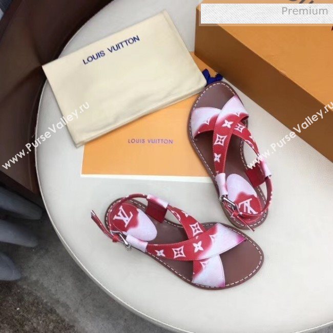 Louis Vuitton LV Escale Palma Flat Sandal Red 2020 (MD-20050631)