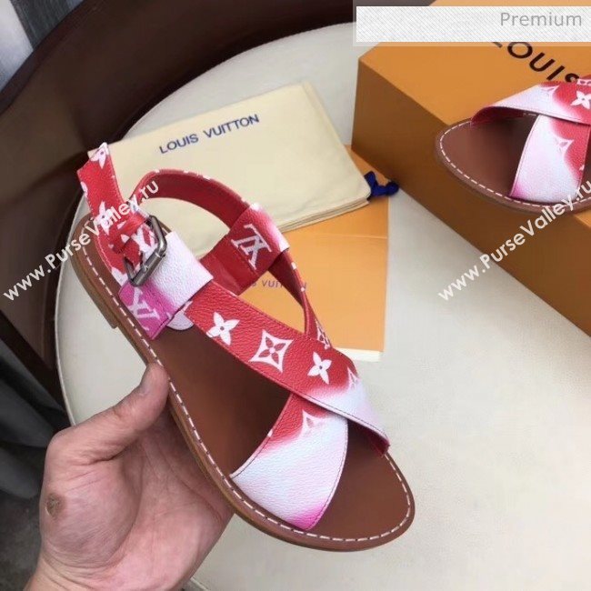 Louis Vuitton LV Escale Palma Flat Sandal Red 2020 (MD-20050631)