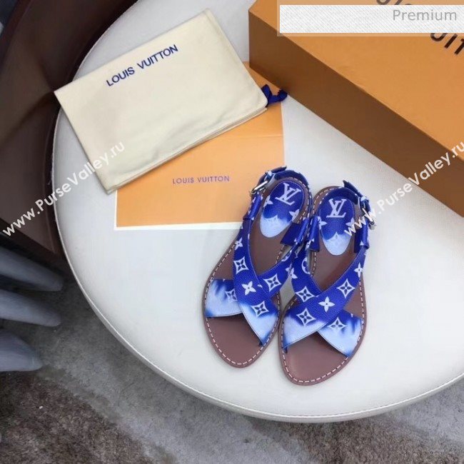 Louis Vuitton LV Escale Palma Flat Sandal Blue 2020 (MD-20050632)