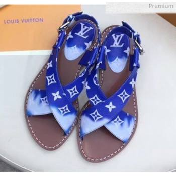 Louis Vuitton LV Escale Palma Flat Sandal Blue 2020 (MD-20050632)