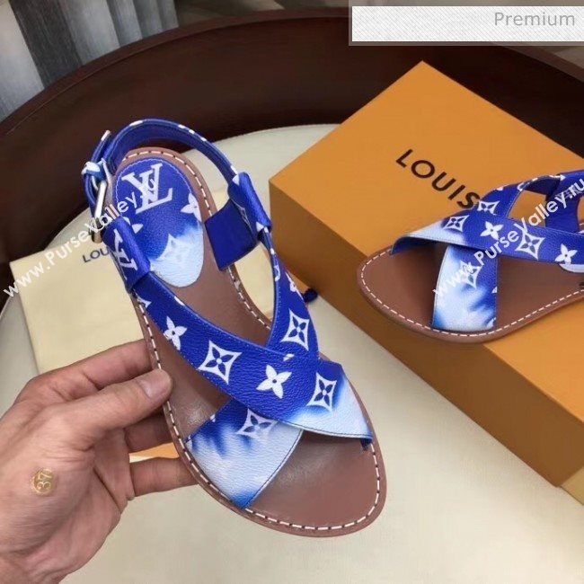 Louis Vuitton LV Escale Palma Flat Sandal Blue 2020 (MD-20050632)