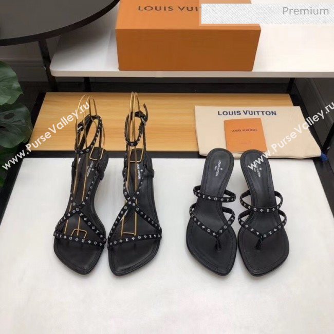 Louis Vuitton Satin and Calfskin Citizen Thong Sandal Black 2020 (MD-20050648)