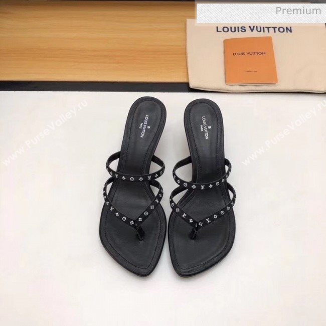 Louis Vuitton Satin and Calfskin Citizen Thong Sandal Black 2020 (MD-20050648)