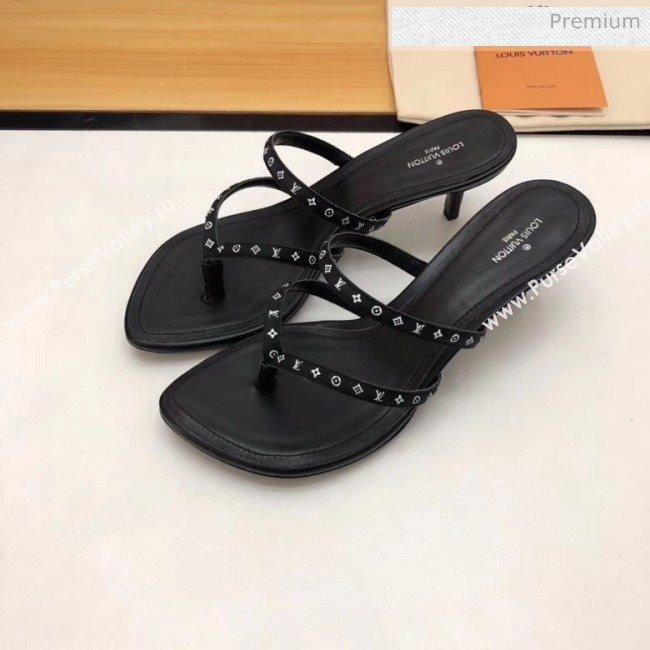 Louis Vuitton Satin and Calfskin Citizen Thong Sandal Black 2020 (MD-20050648)