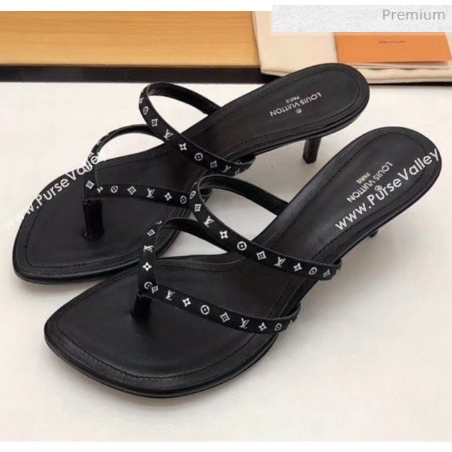 Louis Vuitton Satin and Calfskin Citizen Thong Sandal Black 2020 (MD-20050648)