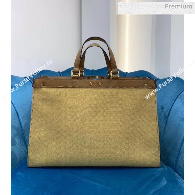 Fendi FF Embroidered Medium Peekaboo X-Tote Tote Bag Yellow 2020 Top Quality (CL-20050711)