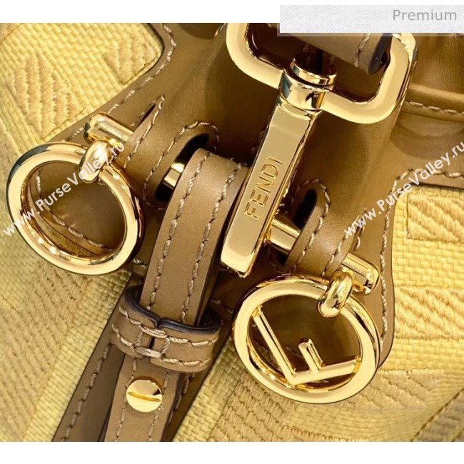 Fendi FF Embroidered Mon Tresor Mini Bucket Bag Yellow 2020 Top Quality (CL-20050712)