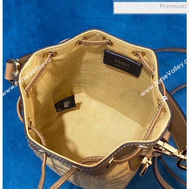 Fendi FF Embroidered Mon Tresor Mini Bucket Bag Yellow 2020 Top Quality (CL-20050712)