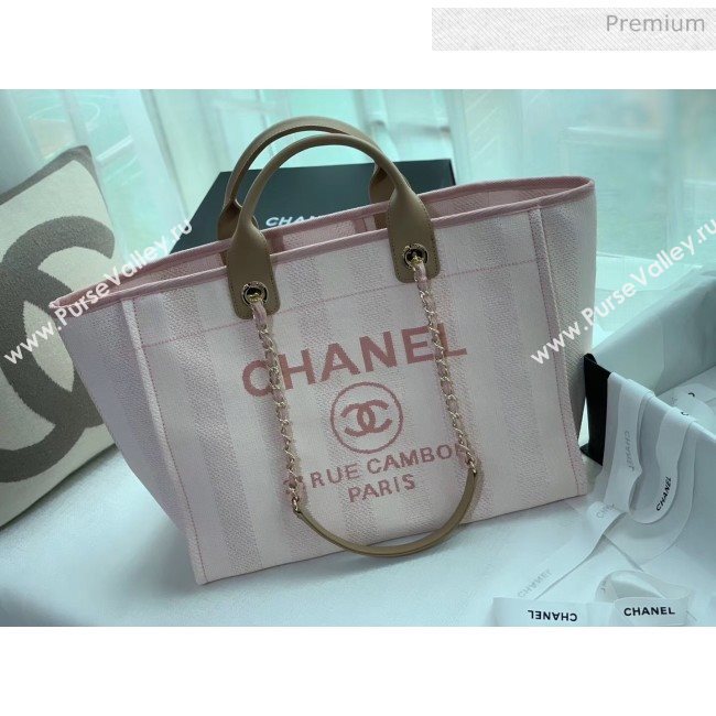 Chanel Mixed Fibers And Calfskin Shopping Bag A66941 Pink 2020 (X-20050747)
