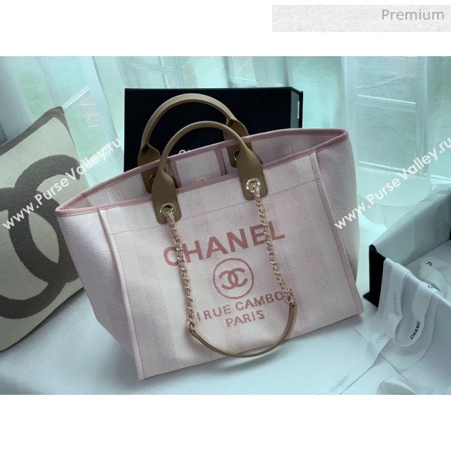 Chanel Mixed Fibers And Calfskin Shopping Bag A66941 Pink 2020 (X-20050747)
