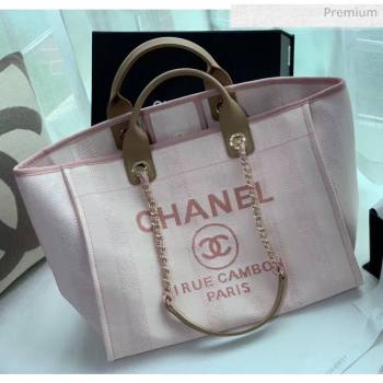 Chanel Mixed Fibers And Calfskin Shopping Bag A66941 Pink 2020 (X-20050747)
