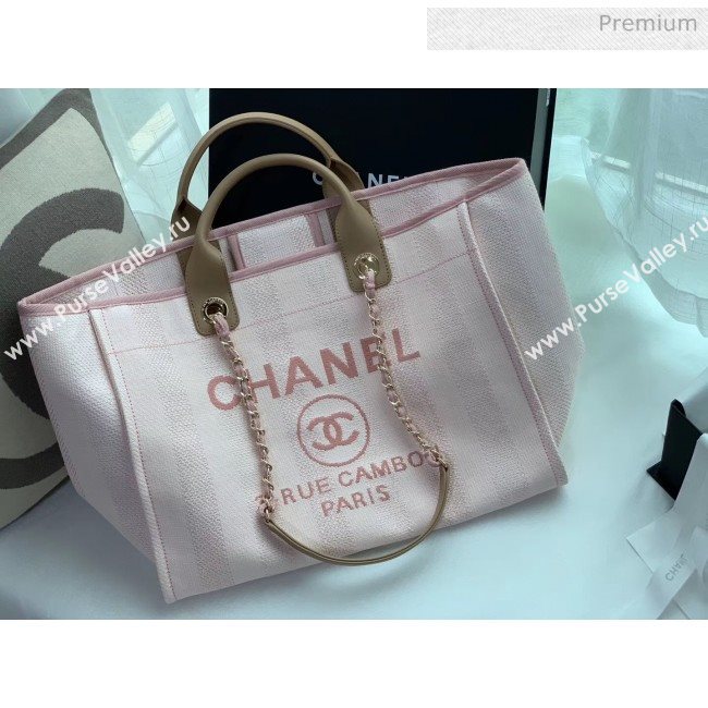 Chanel Mixed Fibers And Calfskin Shopping Bag A66941 Pink 2020 (X-20050747)
