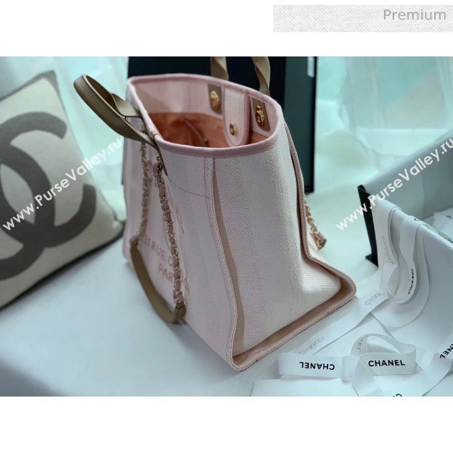 Chanel Mixed Fibers And Calfskin Shopping Bag A66941 Pink 2020 (X-20050747)
