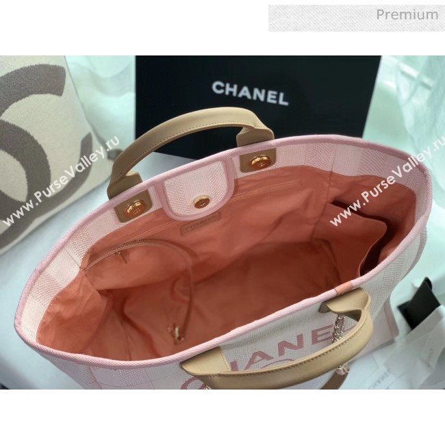 Chanel Mixed Fibers And Calfskin Shopping Bag A66941 Pink 2020 (X-20050747)