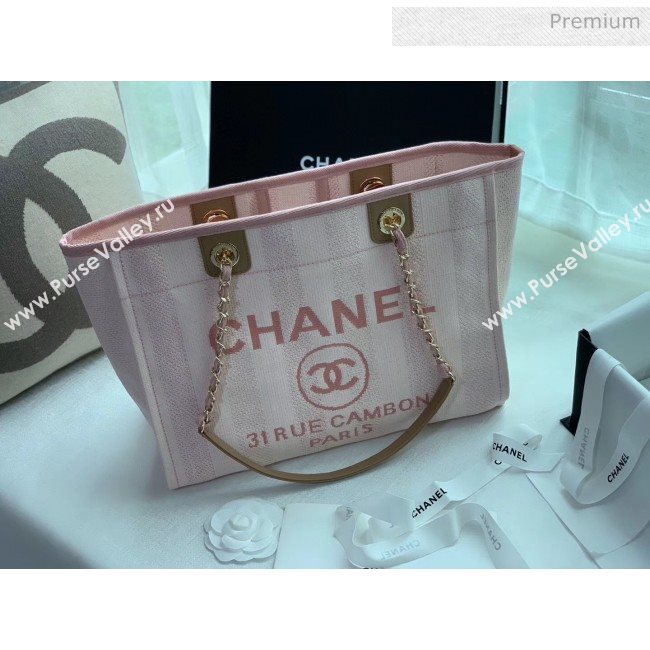 Chanel Mixed Fibers And Calfskin Small Shopping Bag Pink 2020 (X-20050748)