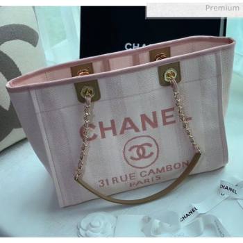 Chanel Mixed Fibers And Calfskin Small Shopping Bag Pink 2020 (X-20050748)