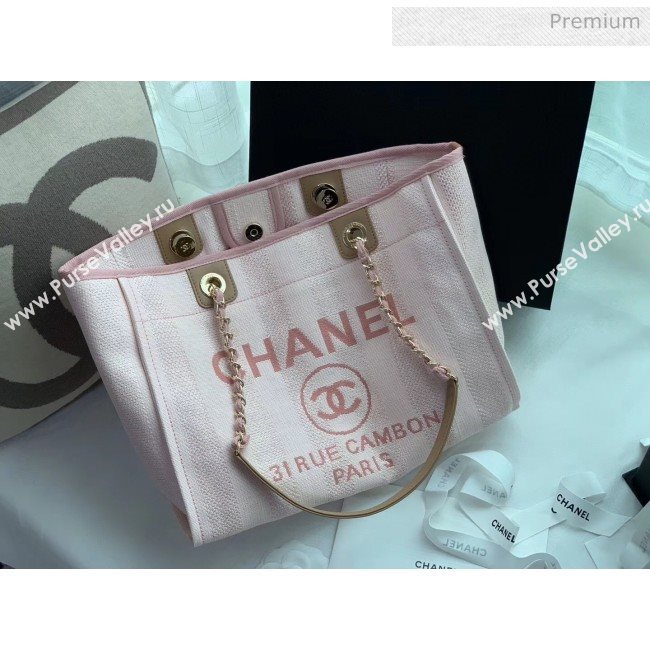 Chanel Mixed Fibers And Calfskin Small Shopping Bag Pink 2020 (X-20050748)