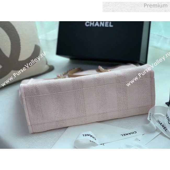 Chanel Mixed Fibers And Calfskin Small Shopping Bag Pink 2020 (X-20050748)