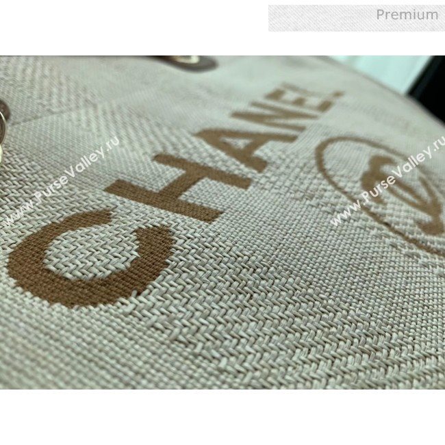 Chanel Mixed Fibers And Calfskin Shopping Bag A66941 Beige 2020 (X-20050750)