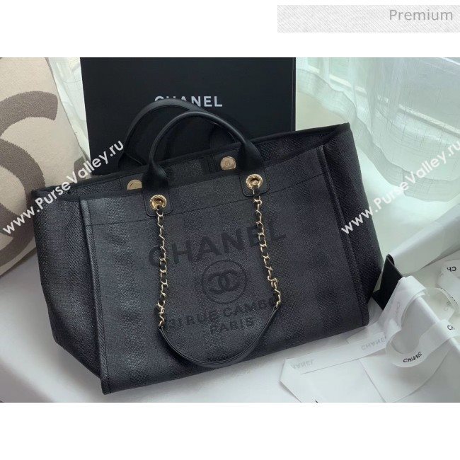 Chanel Mixed Fibers And Calfskin Shopping Bag A66941 Black 2020 (X-20050753)