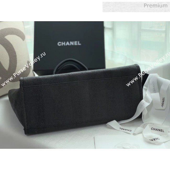 Chanel Mixed Fibers And Calfskin Shopping Bag A66941 Black 2020 (X-20050753)