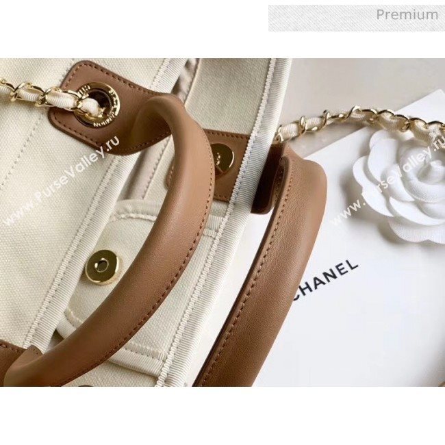 Chanel Mixed Fibers And Imitation Pearls Shopping Bag A66941 Off-White 2020 (JY-20050756)