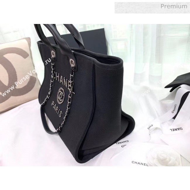 Chanel Mixed Fibers And Imitation Pearls Shopping Bag A66941 Black 2020 (X-20050757)