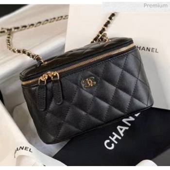 Chanel Grained Calfskin Small Vanity Clutch Bag with Classic Chain AP1341 Black 2020 (JY-20050823)