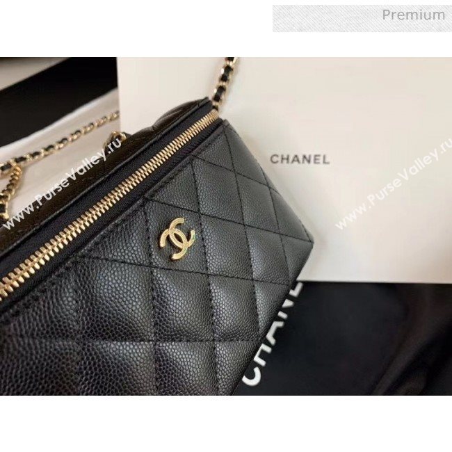 Chanel Grained Calfskin Small Vanity Clutch Bag with Classic Chain AP1341 Black 2020 (JY-20050823)