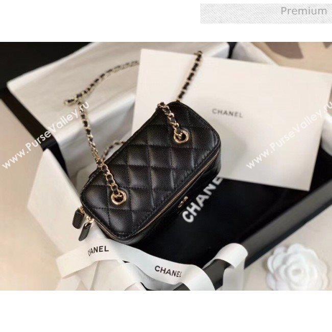 Chanel Grained Calfskin Small Vanity Clutch Bag with Classic Chain AP1341 Black 2020 (JY-20050823)