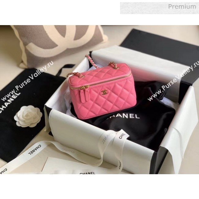 Chanel Grained Calfskin Small Vanity Clutch Bag with Classic Chain AP1341 Rosy 2020 (JY-20050824)