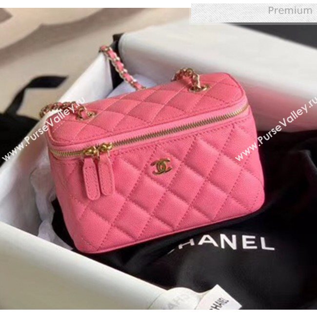 Chanel Grained Calfskin Small Vanity Clutch Bag with Classic Chain AP1341 Rosy 2020 (JY-20050824)