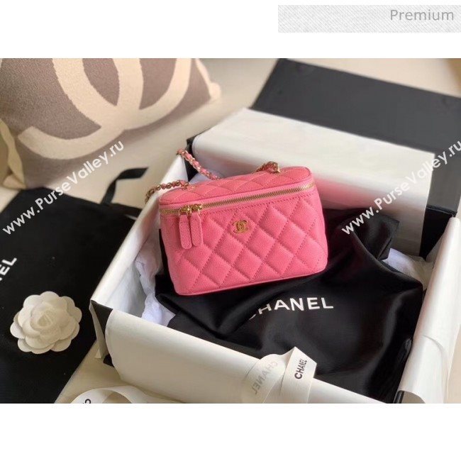 Chanel Grained Calfskin Small Vanity Clutch Bag with Classic Chain AP1341 Rosy 2020 (JY-20050824)