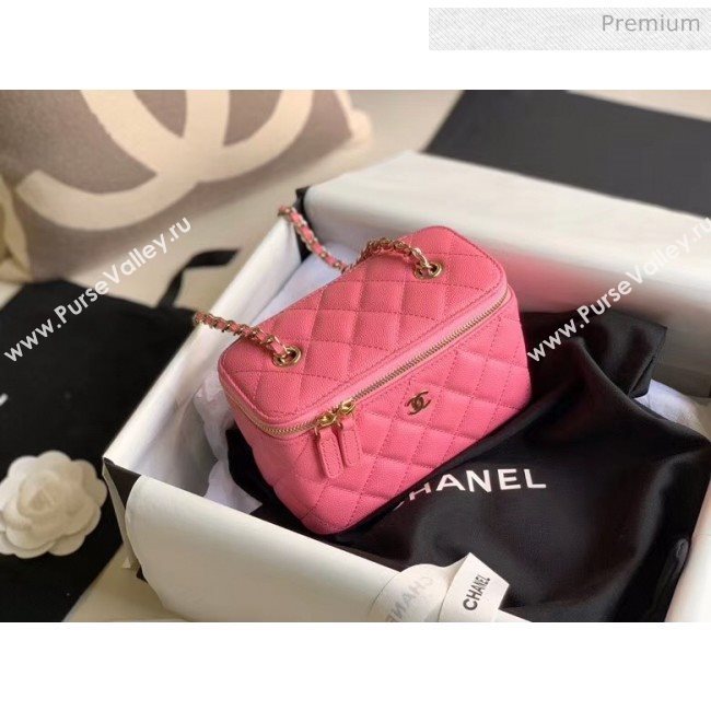 Chanel Grained Calfskin Small Vanity Clutch Bag with Classic Chain AP1341 Rosy 2020 (JY-20050824)