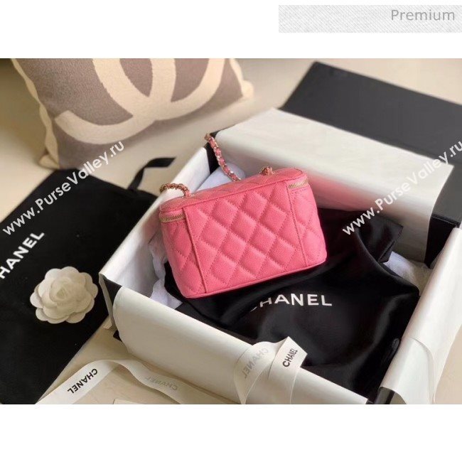 Chanel Grained Calfskin Small Vanity Clutch Bag with Classic Chain AP1341 Rosy 2020 (JY-20050824)