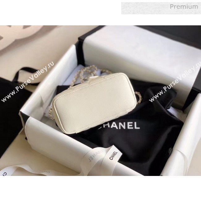 Chanel Grained Calfskin Small Vanity Clutch Bag with Classic Chain AP1341 White 2020 (JY-20050825)