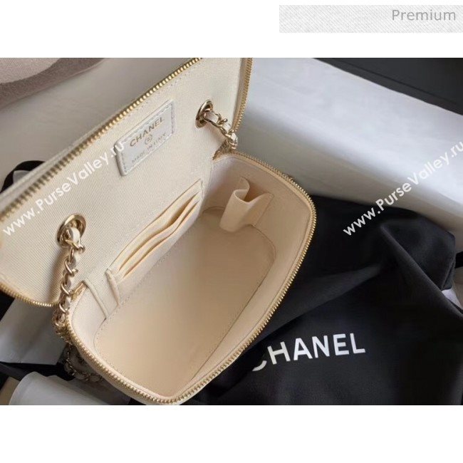 Chanel Grained Calfskin Small Vanity Clutch Bag with Classic Chain AP1341 White 2020 (JY-20050825)